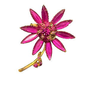 Vintage Pink Floral Brooch Pin